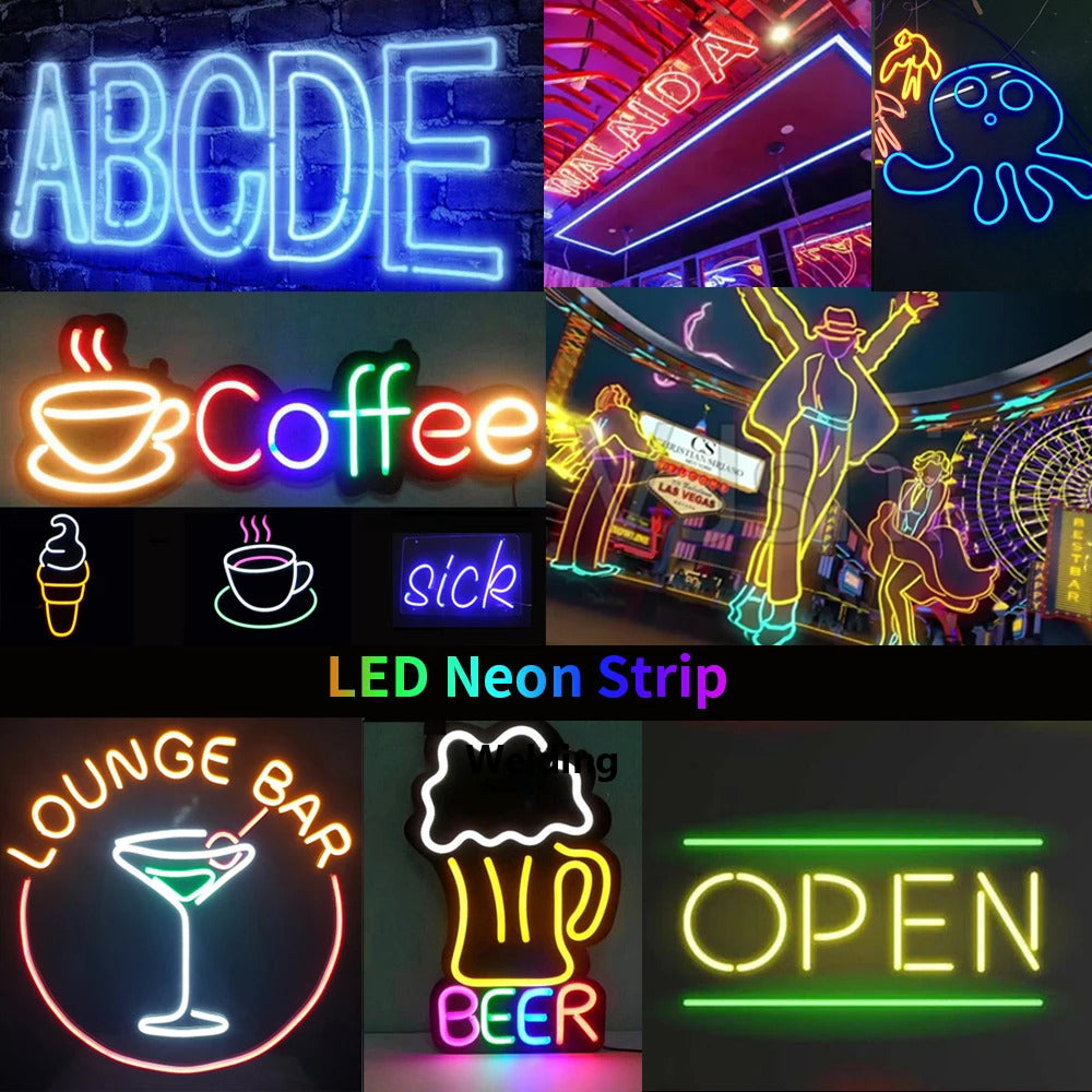 Image of 12V LED neon light strip for versatile home decoration