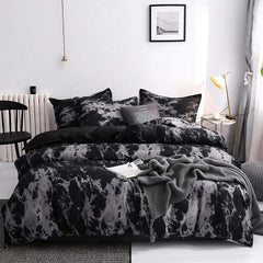 Image of 3-piece duvet cover set with pillowcases for modern bedding décor