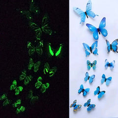 Image of 3D luminous butterfly wall stickers for creative home decoration