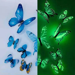 Image of 3D luminous butterfly wall stickers for creative home decoration