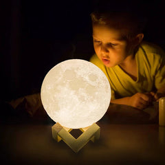 Image of 3D moon lamp night light with 16 colors and remote control for kids