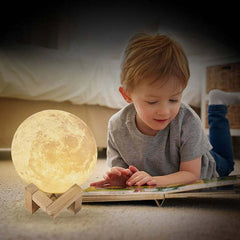 Image of 3D moon lamp night light with 16 colors and remote control for kids