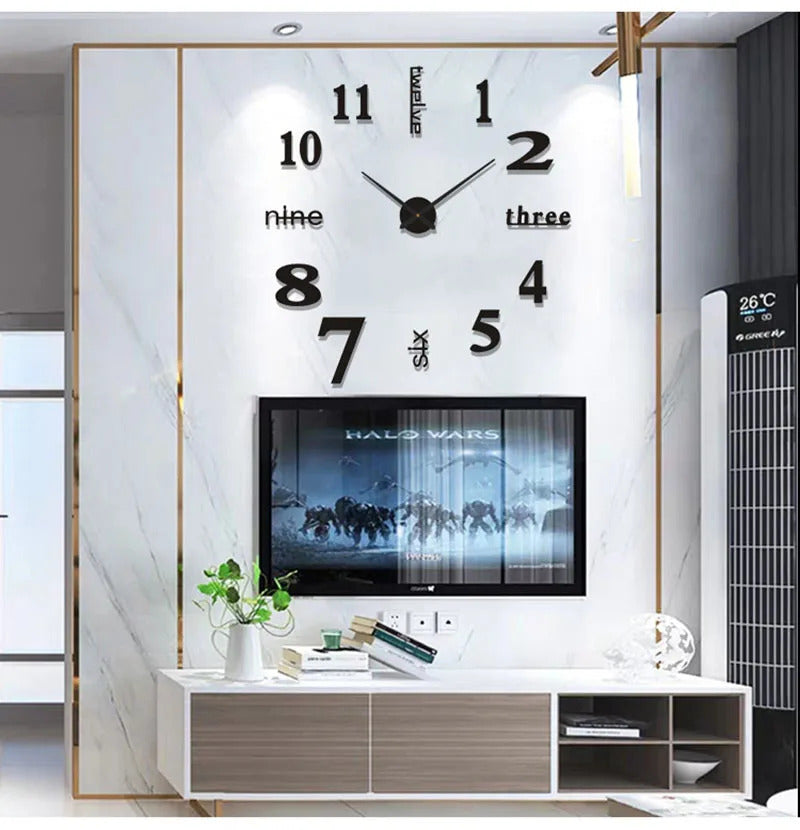 Image of 3D number wall clock for modern home decoration and DIY style