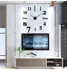 Image of 3D number wall clock for modern home decoration and DIY style