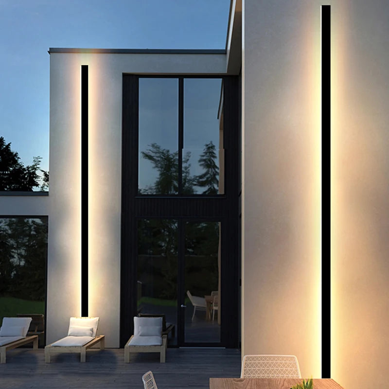 Modern LED Outdoor Wall Light, Waterproof Exterior Wall Sconce with Adjustable Brightness