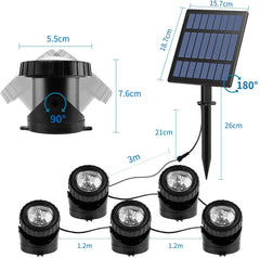 Solar Lights for Garden, RGB Waterproof Solar Lawn Lights Decorative