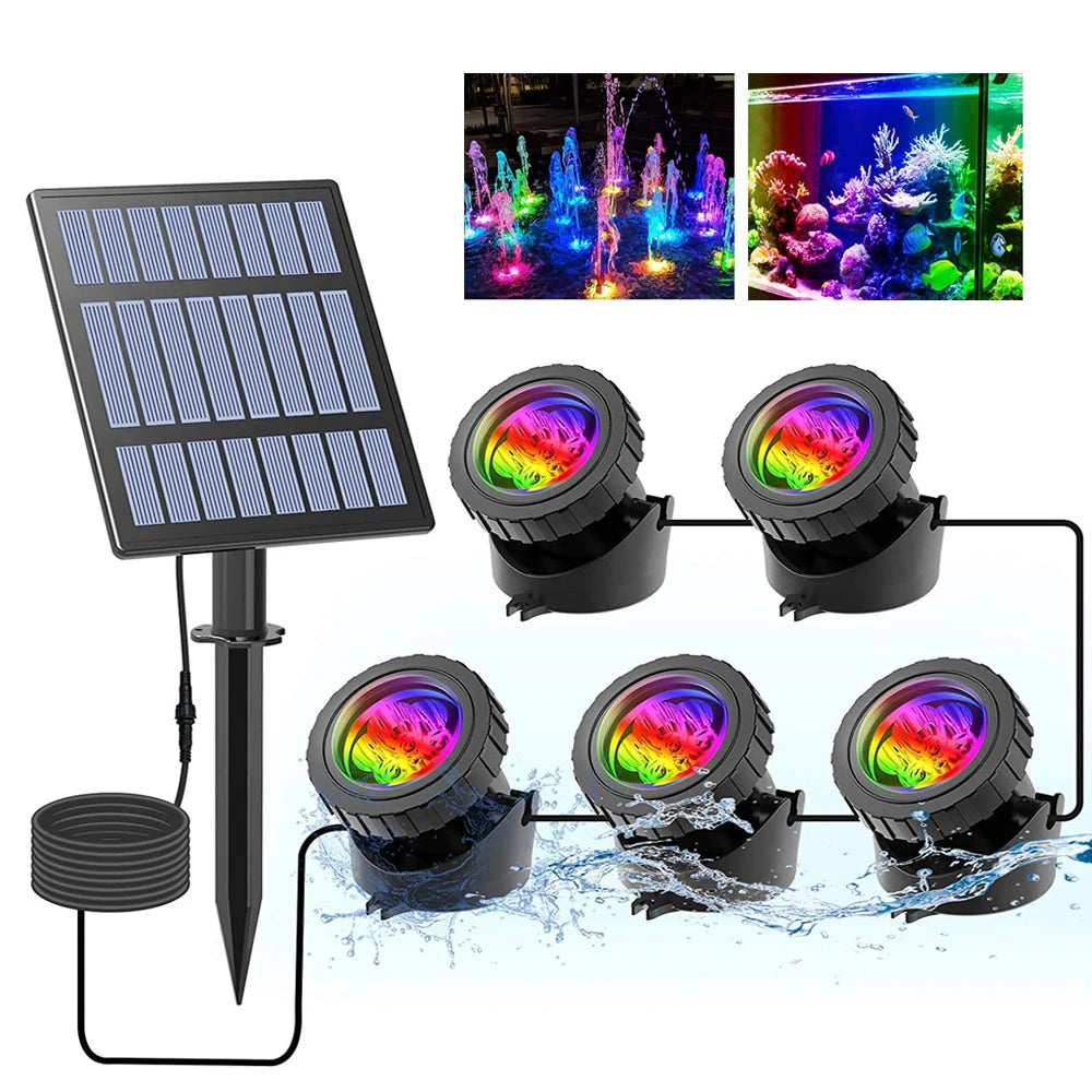 Variant image for Solar Lights for Garden, RGB Waterproof Solar Lawn Lights Decorative-3