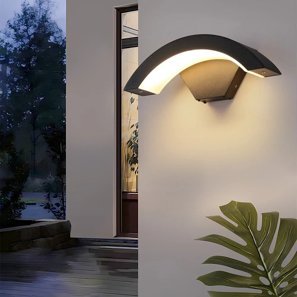 Outdoor Waterproof Wall Lamp with Motion Sensor Induction, Modern Exterior Wall Light