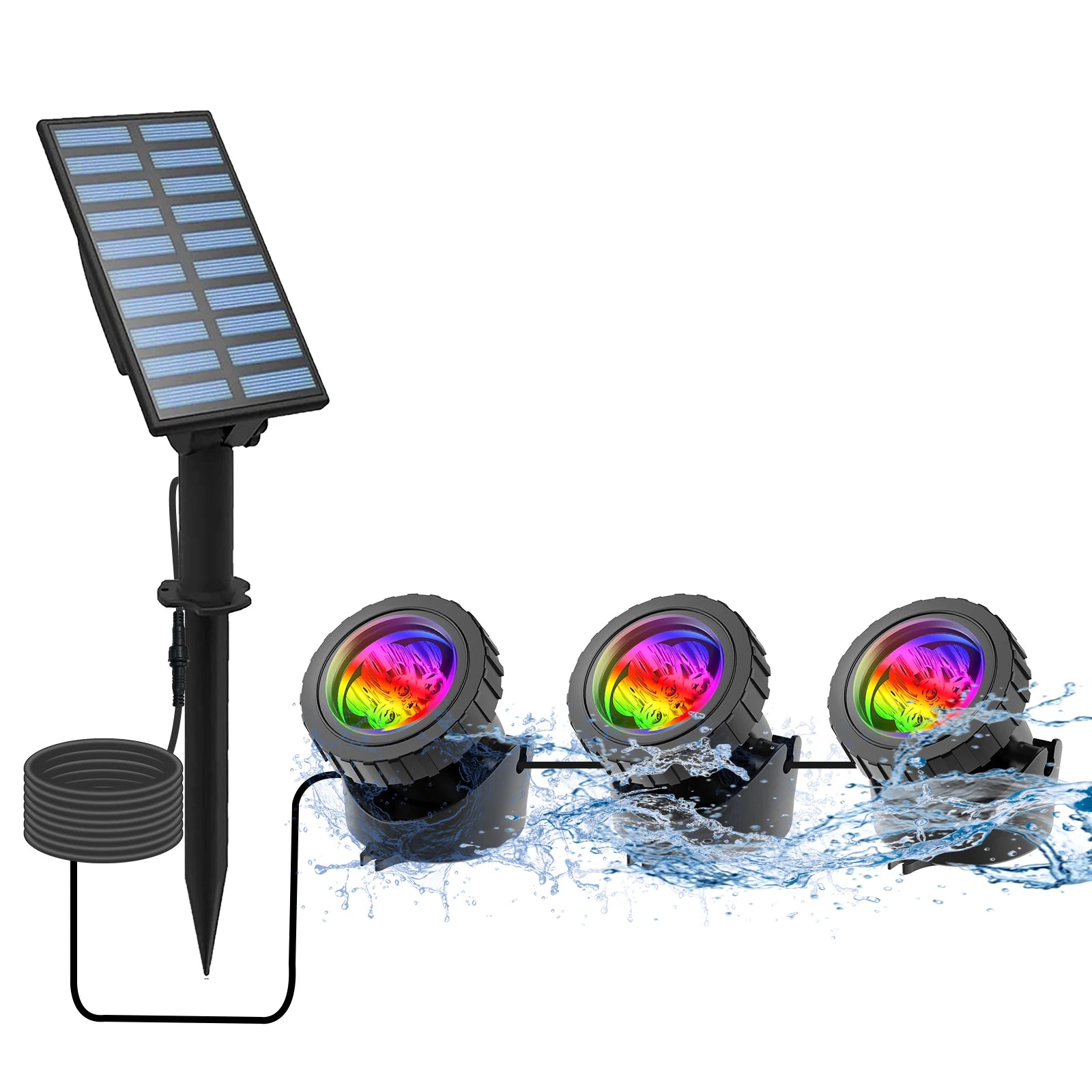 Variant image for Solar Lights for Garden, RGB Waterproof Solar Lawn Lights Decorative-2