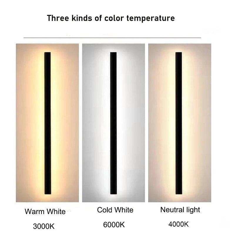 Modern LED Outdoor Wall Light, Waterproof Exterior Wall Sconce with Adjustable Brightness