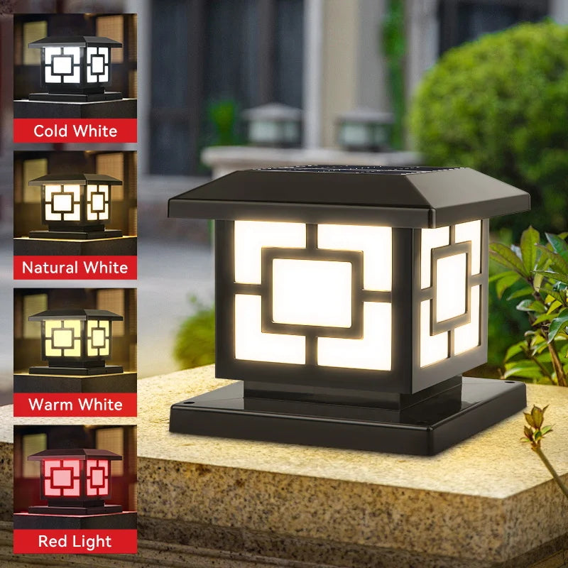 Solar LED Pillar Lamp, Eco-Friendly Outdoor Light Fixture for Garden