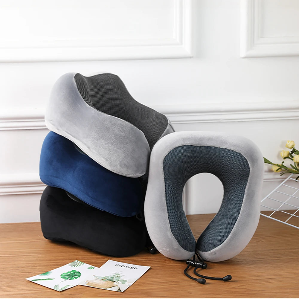 Premium U-Shaped Memory Foam Travel Pillow - Best Neck Pillow for Travel, Optimal Neck Support and Comfort