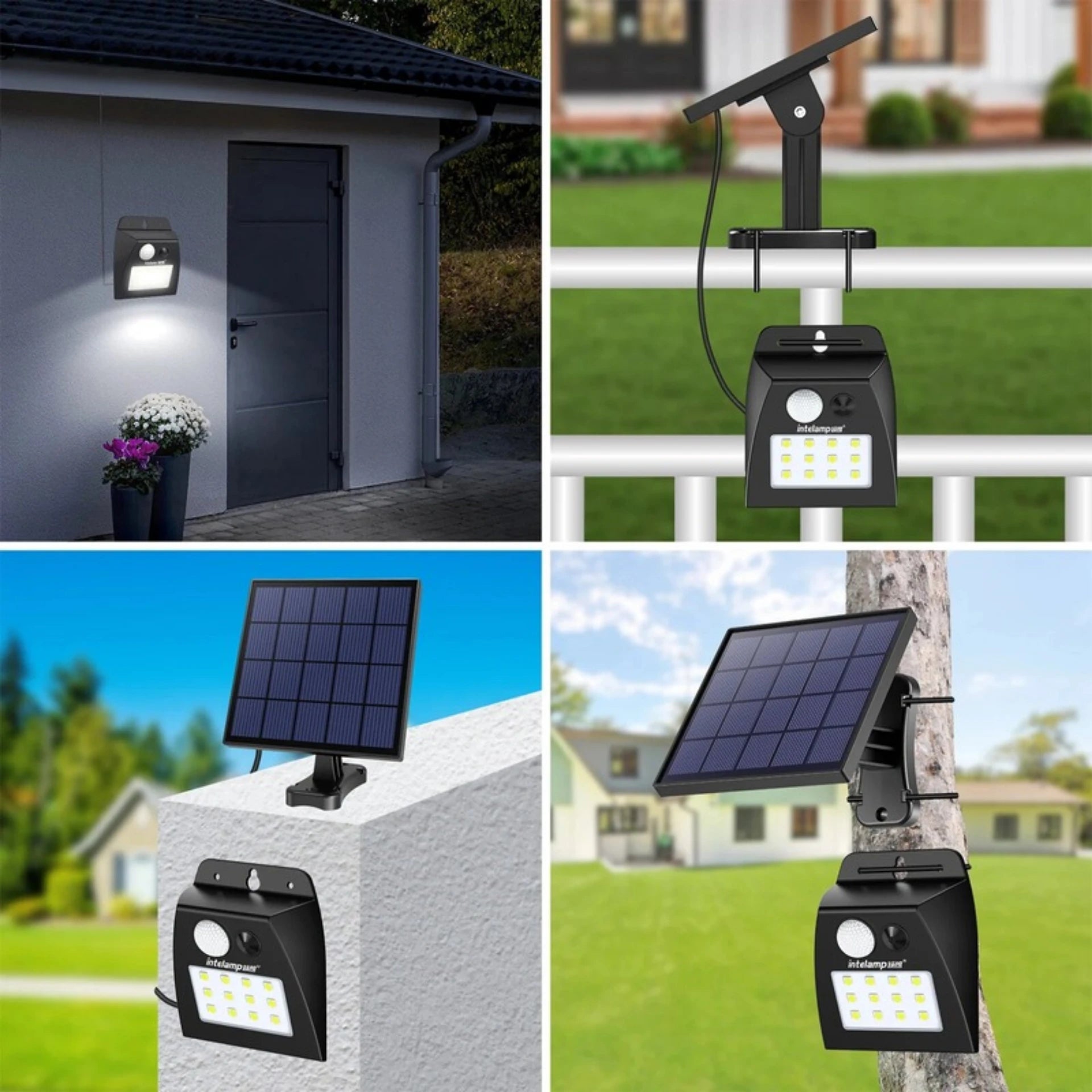 Solar Powered LED Outdoor Wall Light, Eco-Friendly Auto-Sensing Design