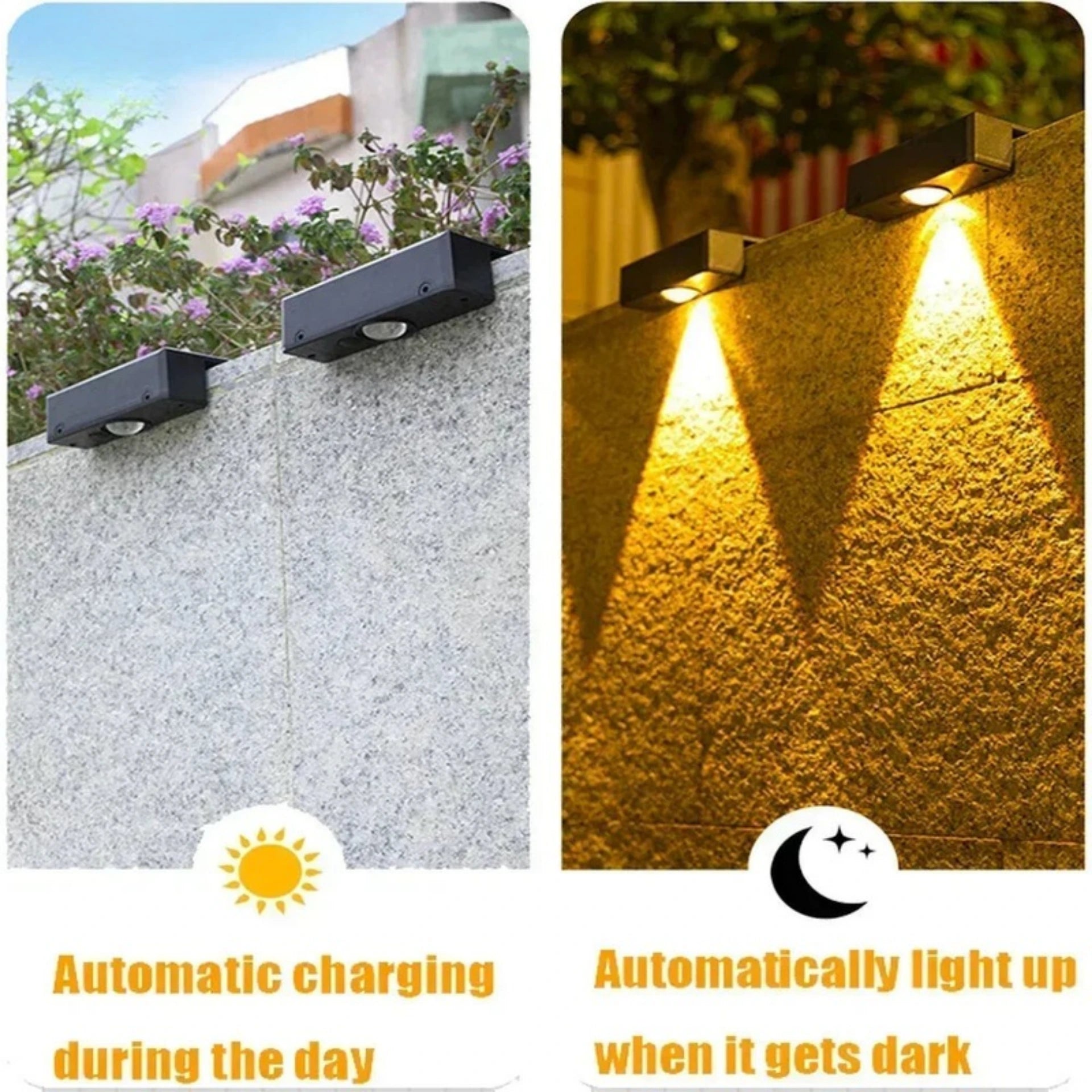 Solar Garden Lights, Waterproof Outdoor LED Lights for Balcony and Stairs