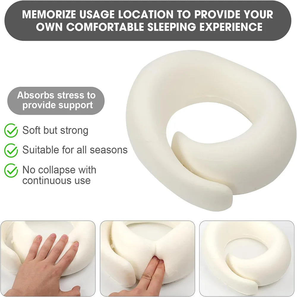 Premium Memory Foam U-Shaped Travel Neck Pillow - Ultimate Comfort for Long Journeys