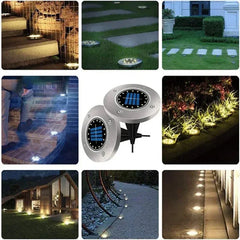 Solar Powered LED Disk Light for Garden - Elegant Outdoor Lighting