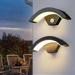 Outdoor Waterproof Wall Lamp with Motion Sensor Induction, Modern Exterior Wall Light