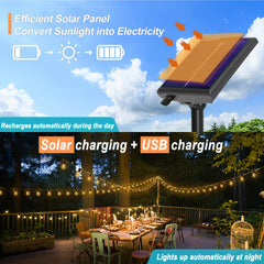 Solar String Lights for Outdoor Use, Waterproof G40 Patio Lights, Eco-Friendly Party Lights