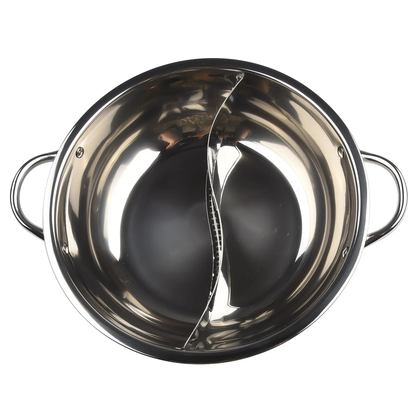 Stainless Steel Twin Divided Hot Pot 28/30cm - Compatible with Gas Stove & Induction Cooker