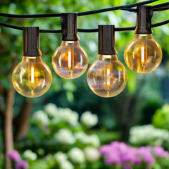 Solar String Lights for Outdoor Use, Waterproof G40 Patio Lights, Eco-Friendly Party Lights