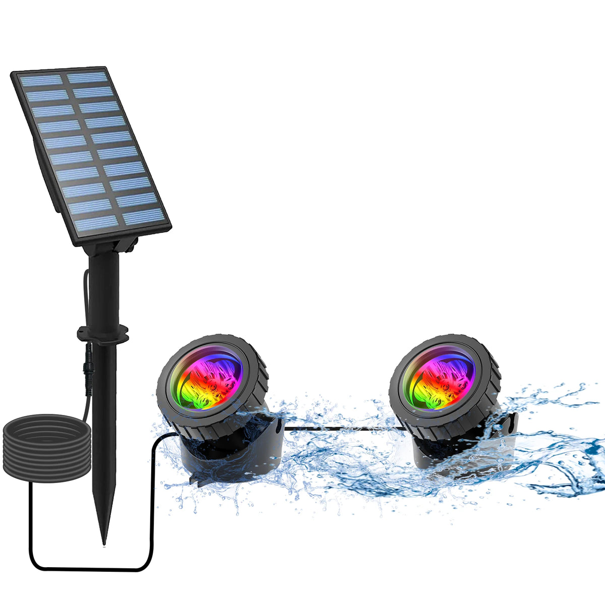 Variant image for Solar Lights for Garden, RGB Waterproof Solar Lawn Lights Decorative-1