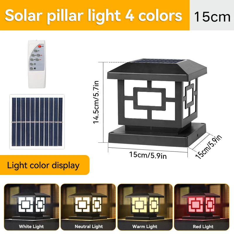 Variant image for Solar LED Pillar Lamp, Eco-Friendly Outdoor Light Fixture for Garden-1