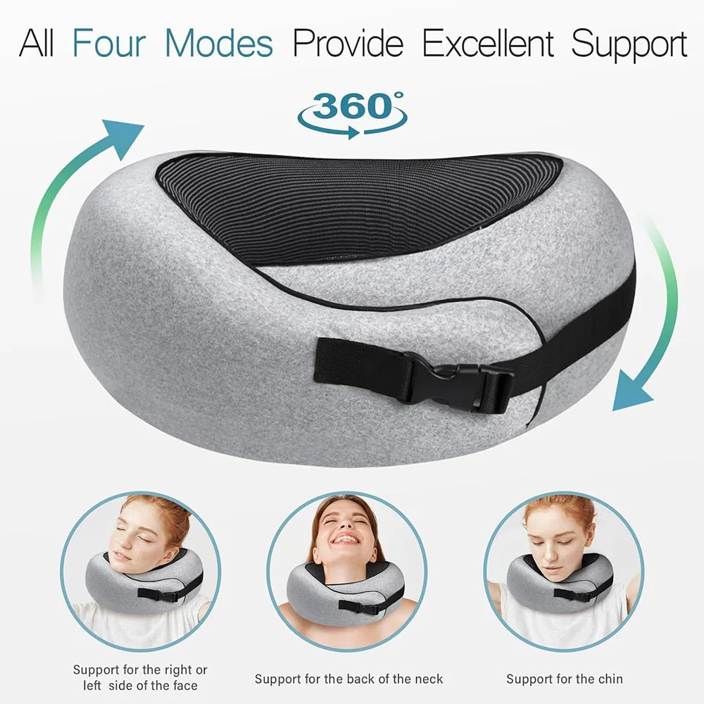 Premium Memory Foam U-Shaped Travel Neck Pillow - Ultimate Comfort for Long Journeys