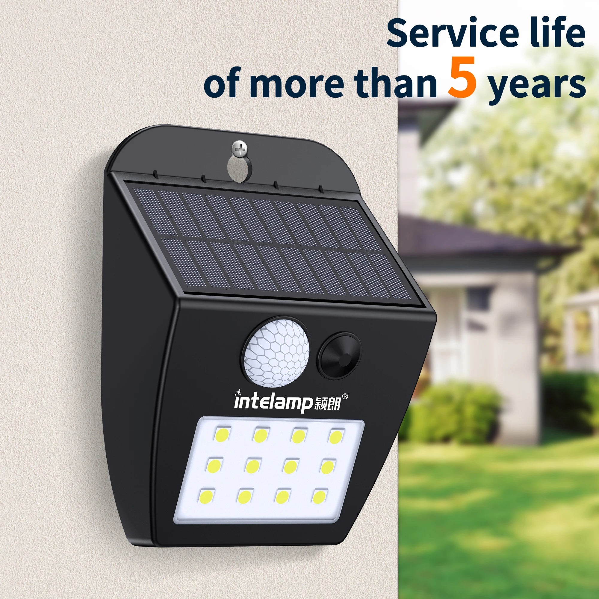 Variant image for Solar Powered LED Outdoor Wall Light, Eco-Friendly Auto-Sensing Design-1