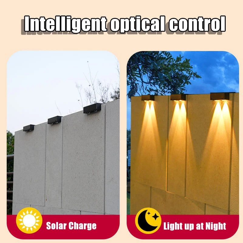 Solar Wall Lights Outdoor, Waterproof Solar Powered Wall Lights with 3 Modes