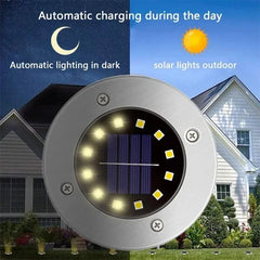 Solar Powered LED Disk Light for Garden - Elegant Outdoor Lighting