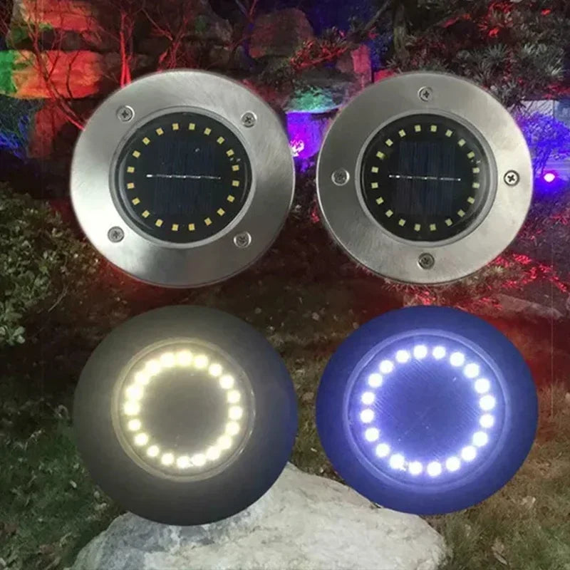 Solar Powered LED Disk Light for Garden - Elegant Outdoor Lighting