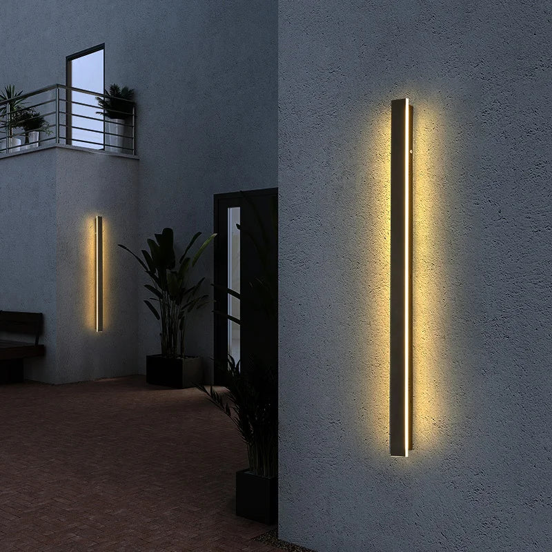 Modern LED Outdoor Wall Light, Waterproof Exterior Wall Sconce with Adjustable Brightness