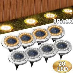 Solar Powered LED Disk Light for Garden - Elegant Outdoor Lighting