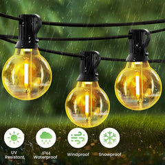 Solar String Lights for Outdoor Use, Waterproof G40 Patio Lights, Eco-Friendly Party Lights