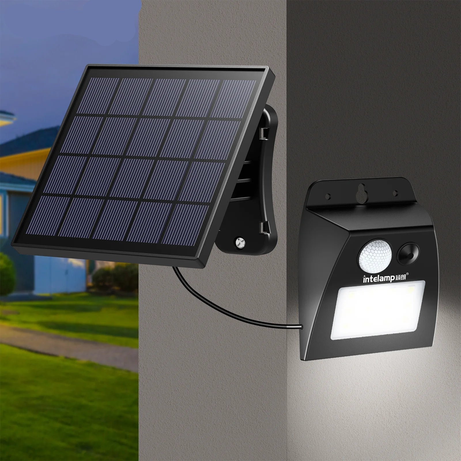 Solar Powered LED Outdoor Wall Light, Eco-Friendly Auto-Sensing Design