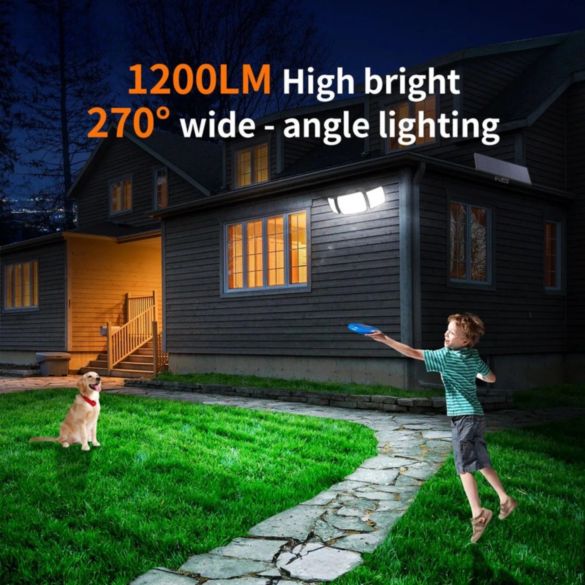 Solar Security Light with Motion Sensor, High-Brightness Solar Powered Outdoor Light