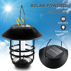 Outdoor Solar Lantern with Flickering Flames, Solar Powered Lanterns for Garden