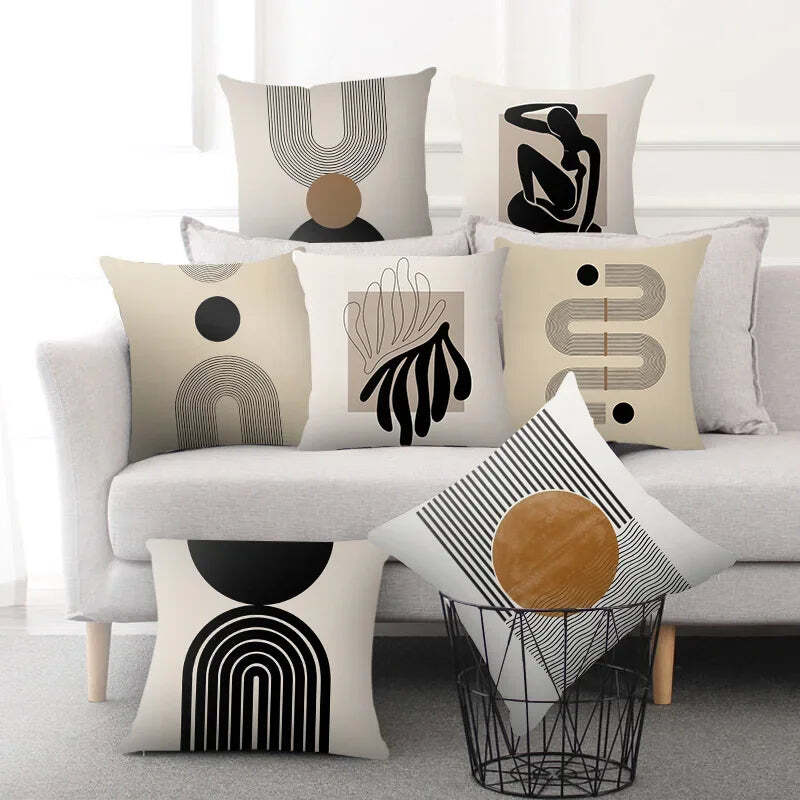 Image of Abstract line pattern cushion cover for home decor and sofa decoration