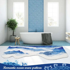 Image of Aesthetic wave rug for home décor and comfort