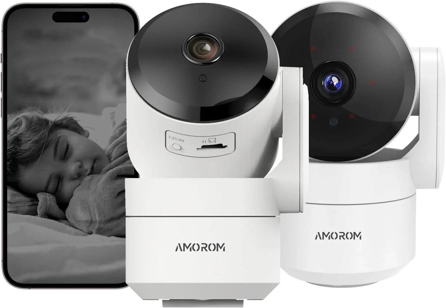 Image of Amorom 1080P WiFi indoor camera with Google Assistant and Alexa support