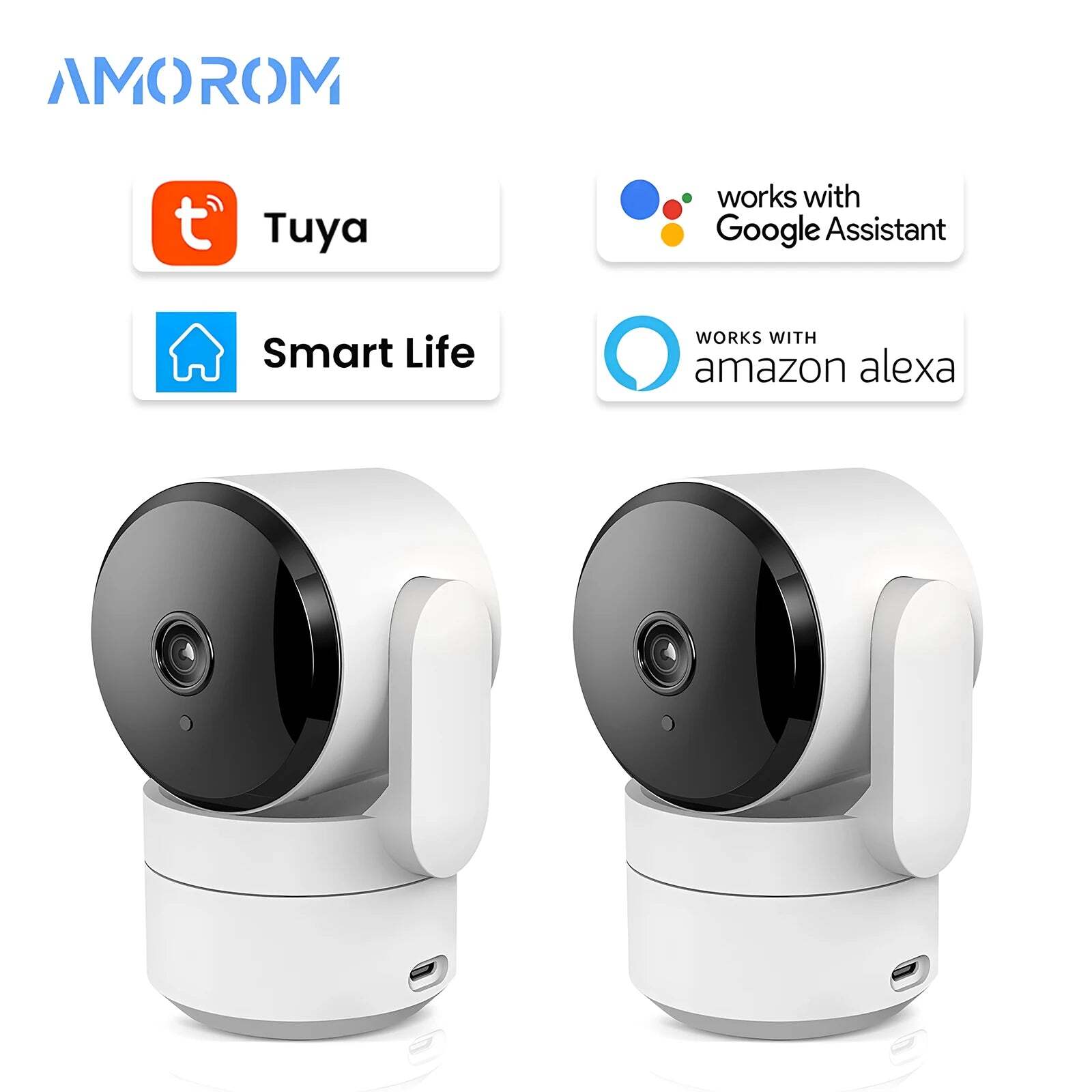 Image of Amorom 1080P WiFi indoor camera with Google Assistant and Alexa support