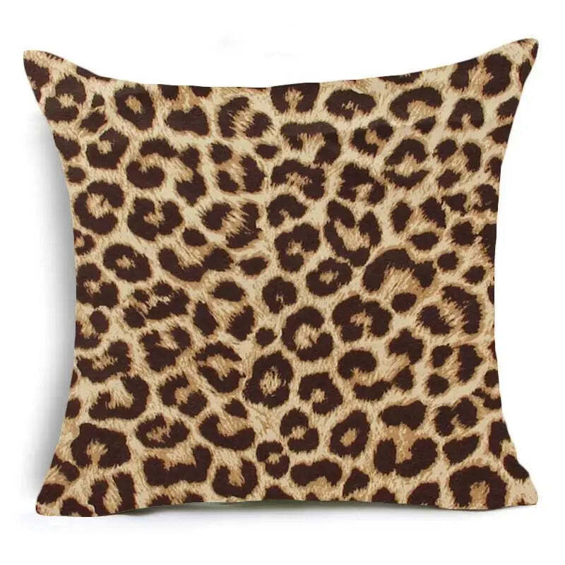 Image of Animal print throw pillow case collection for decorative home accents