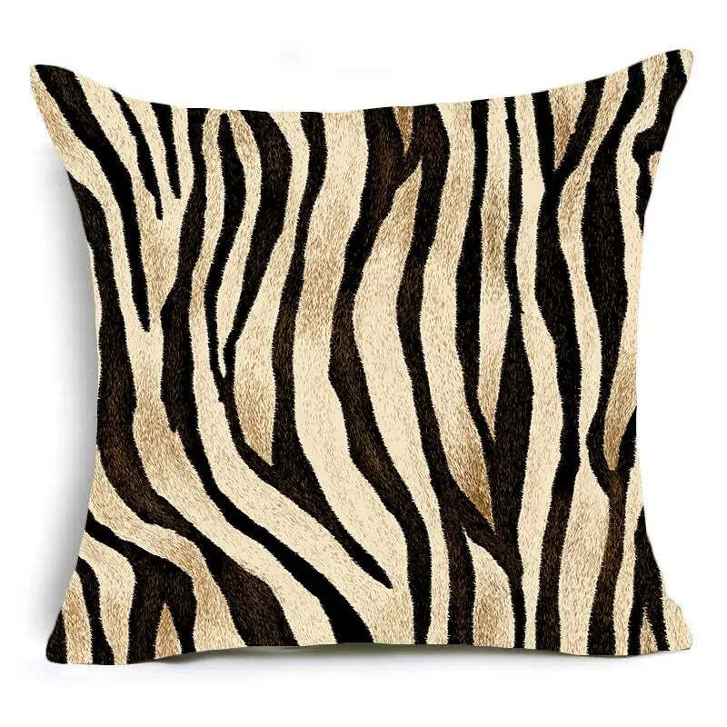 Image of Animal print throw pillow case collection for decorative home accents