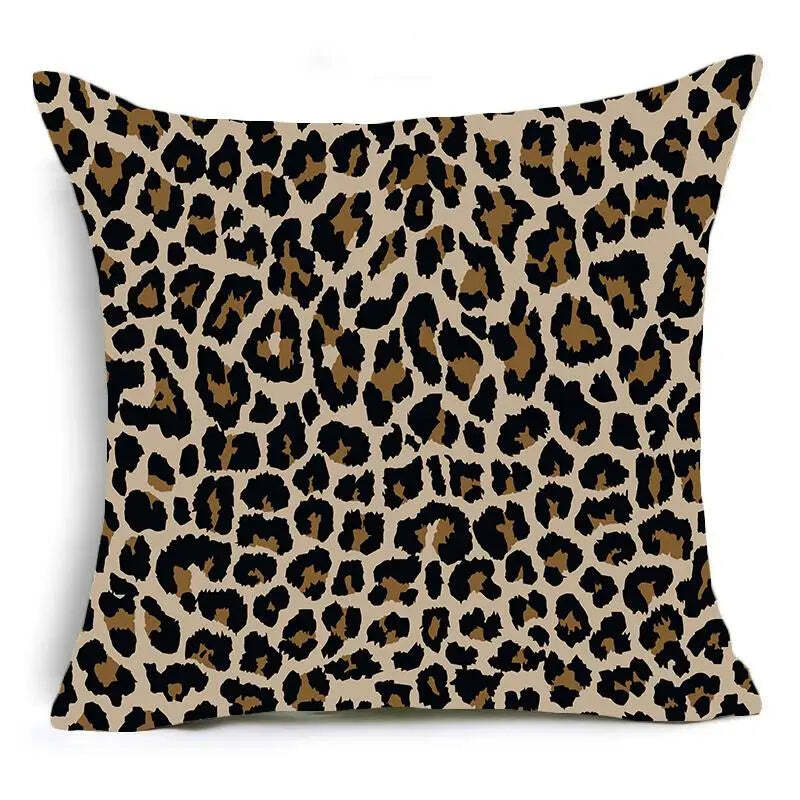 Image of Animal print throw pillow case collection for decorative home accents