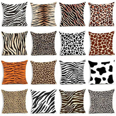 Image of Animal print throw pillow case collection for decorative home accents