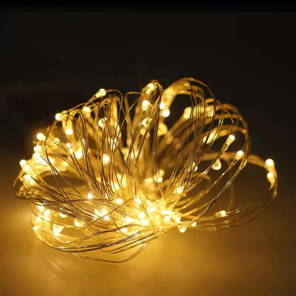 Image of Battery-operated copper wire fairy lights for wedding and holiday decorations