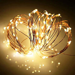 Image of Battery-operated copper wire fairy lights for wedding and holiday decorations