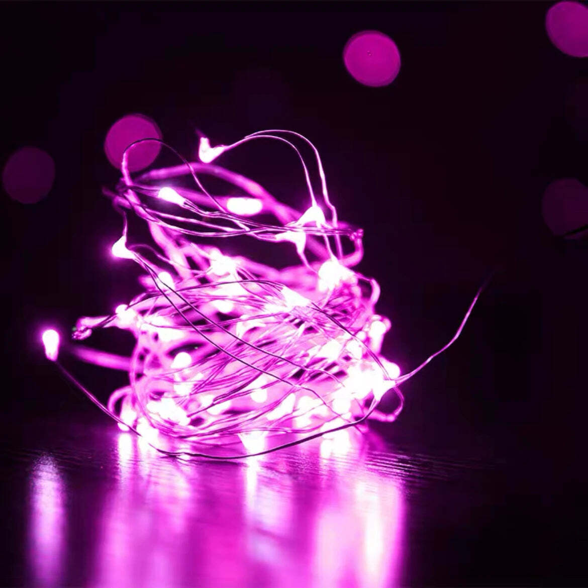 Image of Battery-operated copper wire fairy lights for wedding and holiday decorations