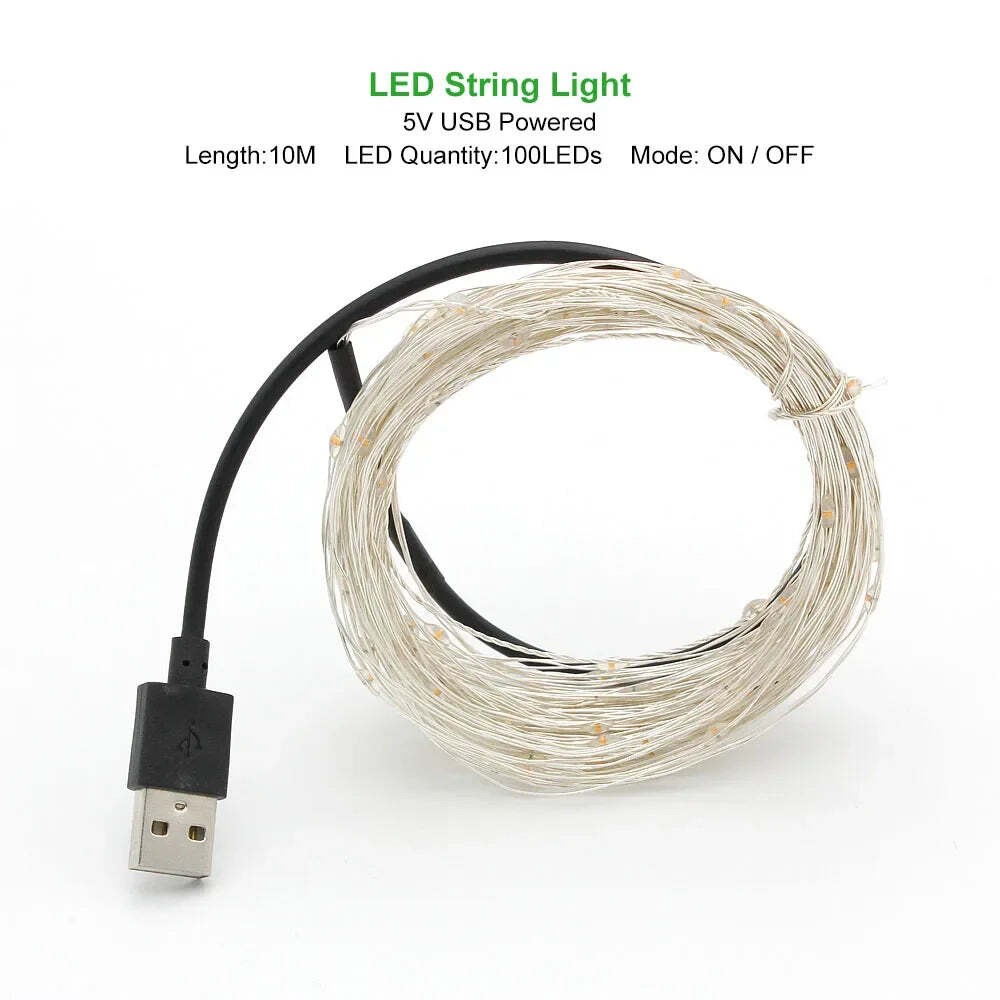 Image of Battery-powered LED string lights for holiday, wedding, and party decoration