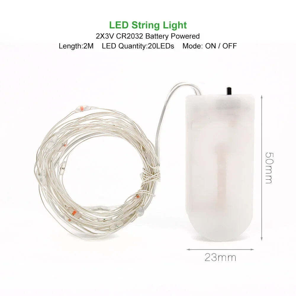 Image of Battery-powered LED string lights for holiday, wedding, and party decoration